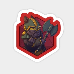 RPG Cat Persian dwarf warrior Sticker